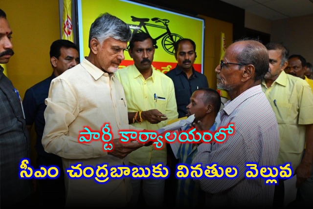 Huge response for Chandrababu program in Mangalagiri TDP office 