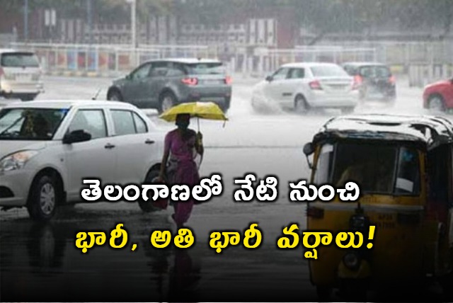 Heavy rains in Telangana today and tomorrow imd alert