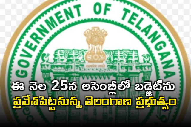 Telangana budged to produce in assembly on 25