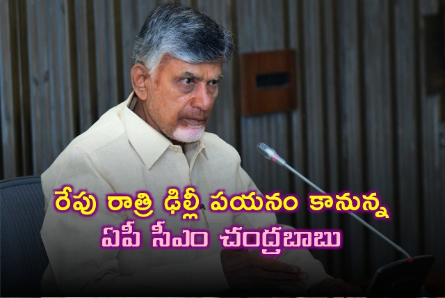 AP CM Chandrababu will leave for New Delhi tomorrow night