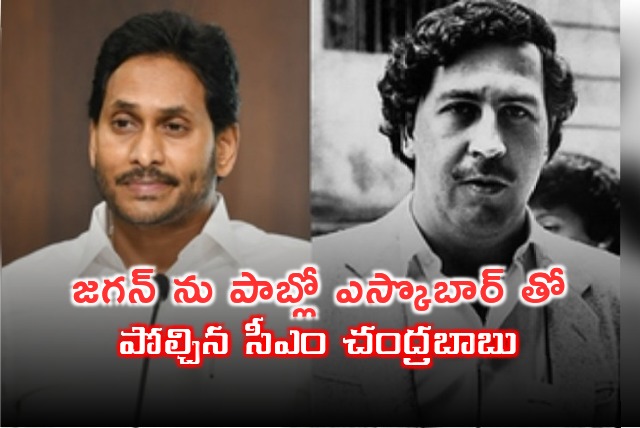 AP CM Chandrababu compares Jagan with Pablo Escobar 