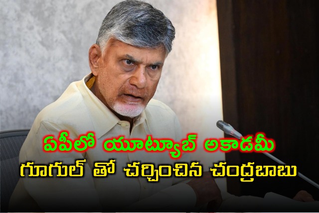 CM Chandrababu held meeting with Youtube global CEO and Google Asia Pacific Head