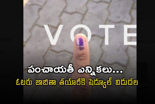 Schedule released for voter list for panchayat elections