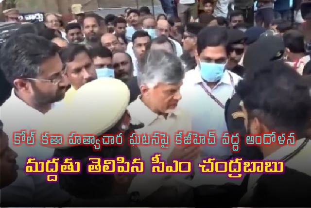 Chandrababi extends support to Junior doctors at KGH in Vizag