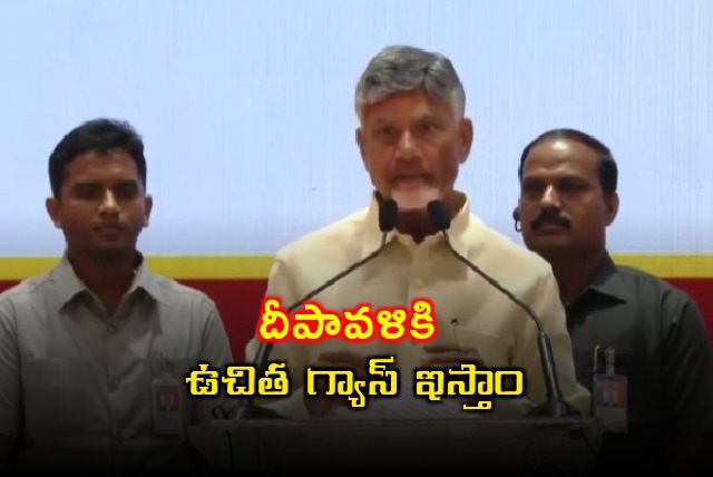 CM Chandrababu said free gas will distribute from Deepavali