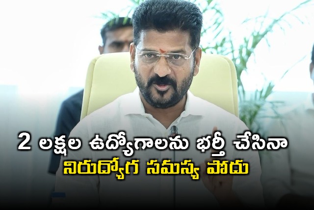 Revanth Reddy interesting comments on unemployement