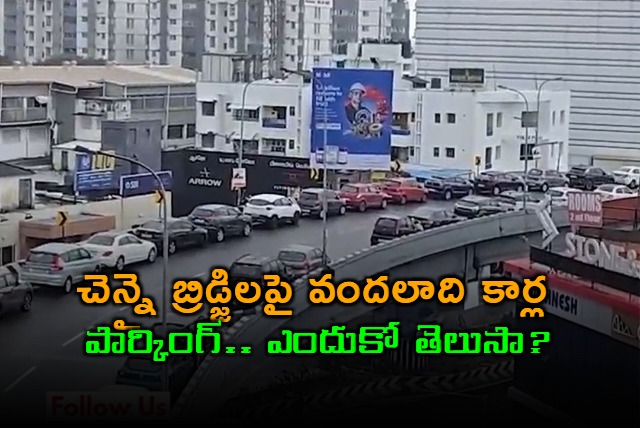 Chennai car drivers park on bridges to avoid flood damage