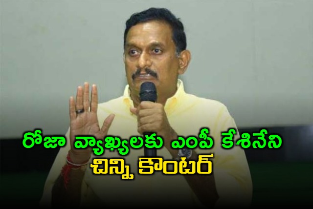 tdp mp kesineni Chinni strong warning to ex minister rk roja 