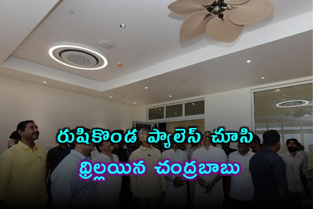 Chandrababu thrilled while seeing Rushikonda Palace inner arrangements